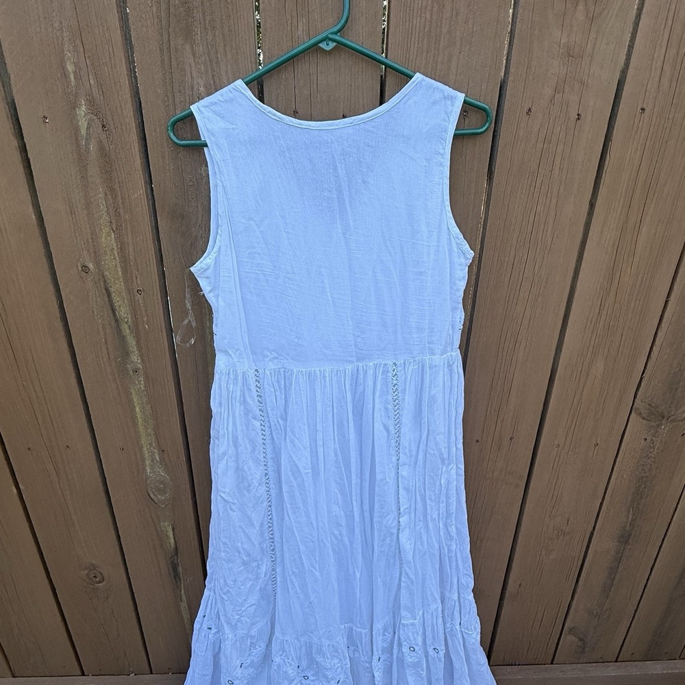 Flint & Moss Cotton Embroidered Size Small Wedding Beach Maxi Dress Boho Hippie - Picture 7 of 9